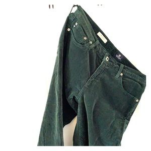 Deep green corduroy straight leg pants